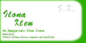 ilona klem business card